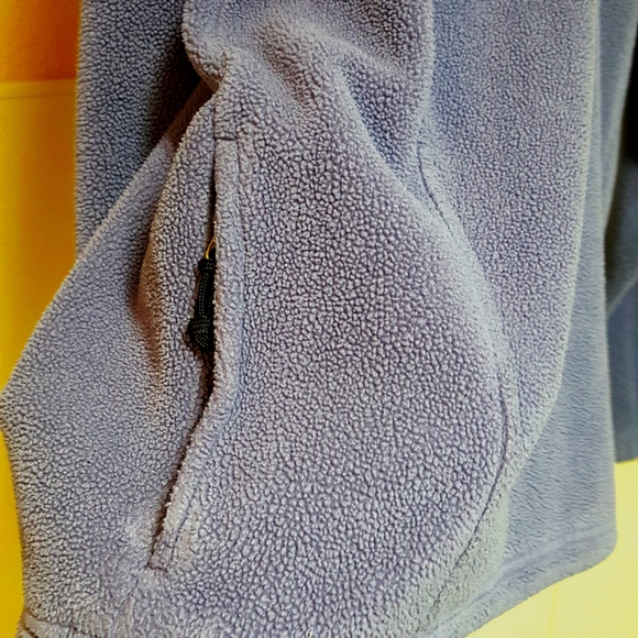 M 90'S VINTAGE LL BEAN 1/4 ZIP LAVENDER FLEECE PULLOVER W/ POCKETS &WAIST SINCH - Picture 6 of 9